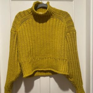 Boxy cropped knit sweater